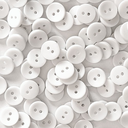 Пуговица P-001. 11.5 мм/2. белый (уп. 12 шт)