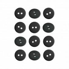 Пуговица P-002. 15 мм/2. черный матовый (уп. 12 шт)