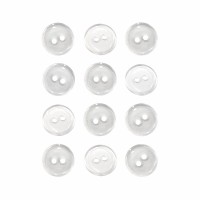 Пуговица P-002. 15 мм/2. прозрачный (уп. 12 шт)