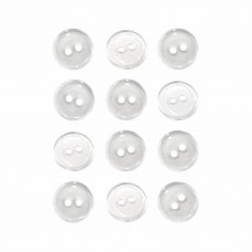 Пуговица P-002. 15 мм/2. прозрачный (уп. 12 шт)