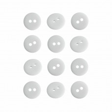 Пуговица P-002. 15 мм/2. белый матовый (уп. 12 шт)