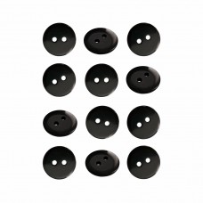 Пуговица P-002. 18 мм/2. черный глянцевый (уп. 12 шт)