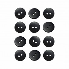 Пуговица P-002. 18 мм/2. черный матовый (уп. 12 шт)