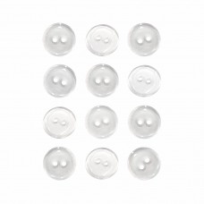 Пуговица P-002. 18 мм/2. прозрачный (уп. 12 шт)