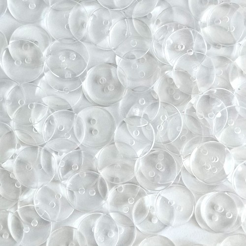 Пуговица P-002. 18 мм/2. прозрачный (уп. 12 шт)
