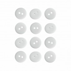 Пуговица P-002. 18 мм/2. белый матовый (уп. 12 шт)