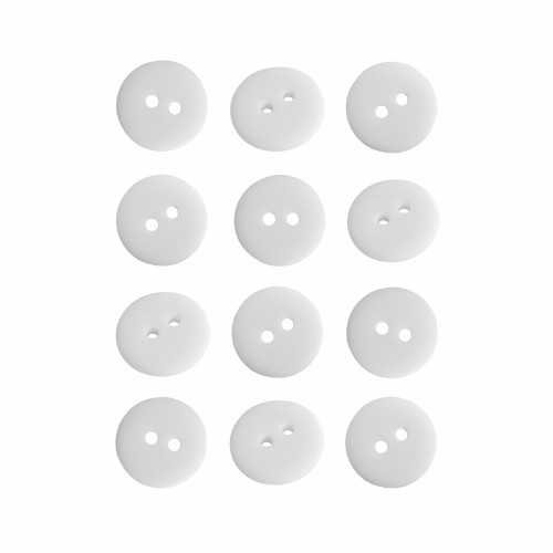 Пуговица P-002. 18 мм/2. белый матовый (уп. 12 шт)