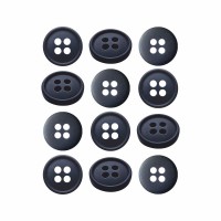 Пуговица P-003. 11.5мм/4. т.синий ( 12 шт)