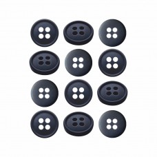 Пуговица P-003. 11.5мм/4. т.синий ( 12 шт)