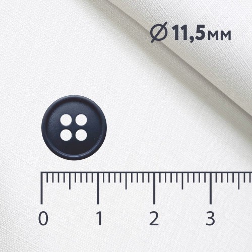 Пуговица P-003. 11.5мм/4. т.синий ( 12 шт)