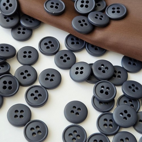 Пуговица P-003. 11.5мм/4. т.синий ( 12 шт)