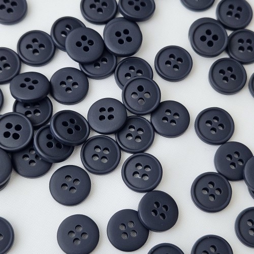 Пуговица P-003. 11.5мм/4. т.синий ( 12 шт)