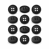 Пуговица P-003. 15мм/4. черный ( 12 шт)