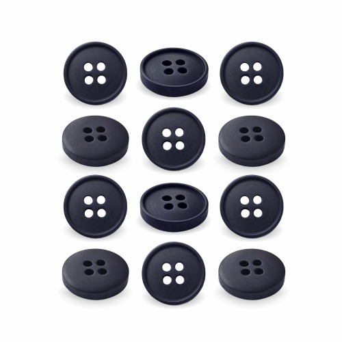 Пуговица P-003. 15мм/4. т.синий ( 12 шт)