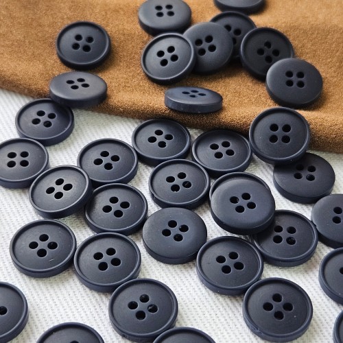 Пуговица P-003. 15мм/4. т.синий ( 12 шт)