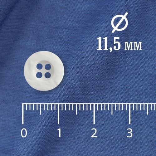Пуговица P-A1404. 11.5 мм/4 молочный (уп. 12 шт)