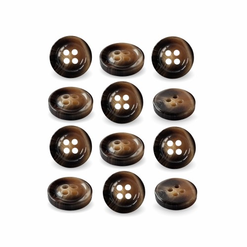 Пуговица P-BR-4681. 15 мм/4 бежево-коричневый (уп. 12 шт)