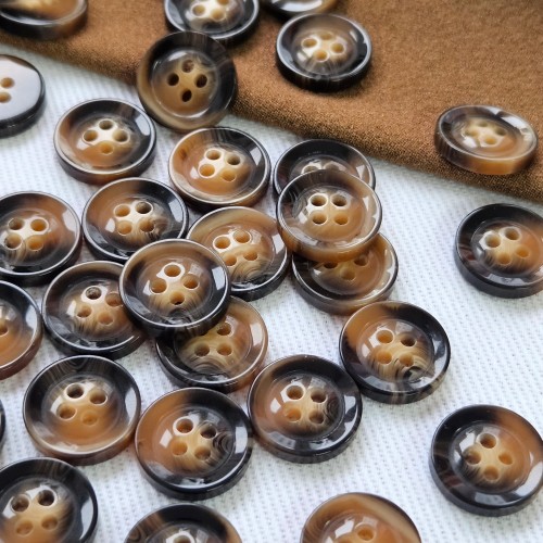Пуговица P-BR-4681. 15 мм/4 бежево-коричневый (уп. 12 шт)