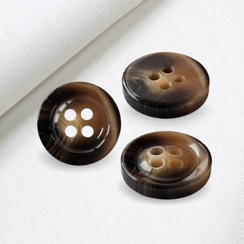 Пуговица P-BR-4681. 15 мм/4 бежево-коричневый (уп. 12 шт)