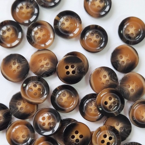 Пуговица P-BR-4681. 15 мм/4 бежево-коричневый (уп. 12 шт)