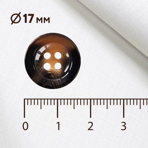 Пуговица P-BR-4681. 17 мм/4 бежево-коричневый (уп. 12 шт)