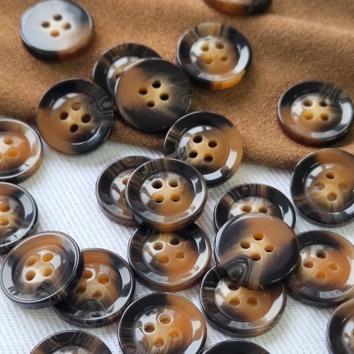 Пуговица P-BR-4681. 17 мм/4 бежево-коричневый (уп. 12 шт)