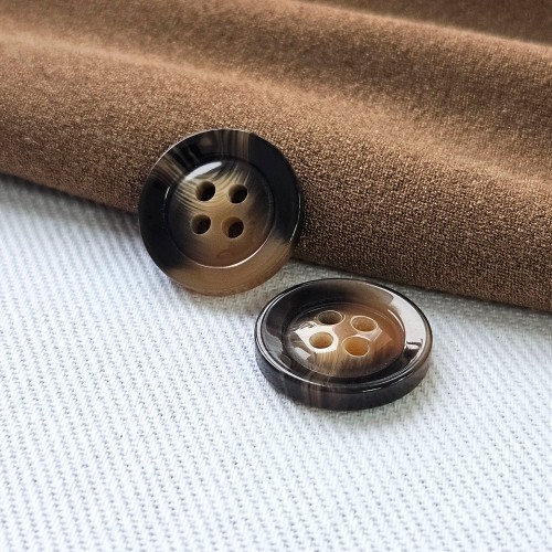 Пуговица P-BR-4681. 17 мм/4 бежево-коричневый (уп. 12 шт)