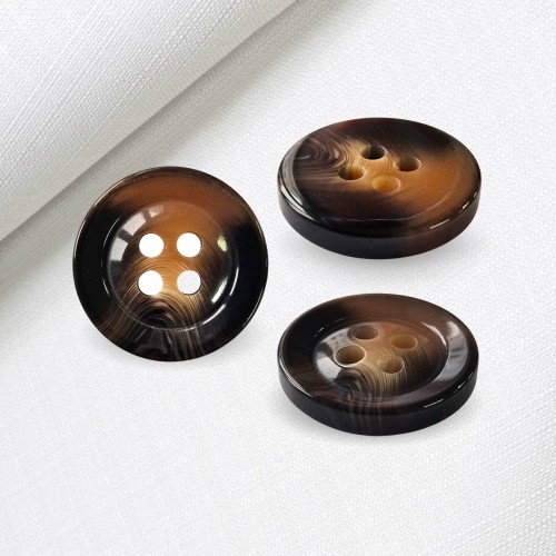 Пуговица P-BR-4681. 17 мм/4 бежево-коричневый (уп. 12 шт)