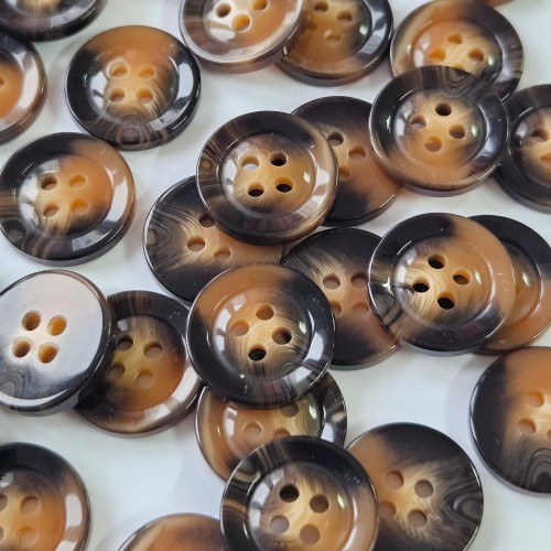 Пуговица P-BR-4681. 17 мм/4 бежево-коричневый (уп. 12 шт)