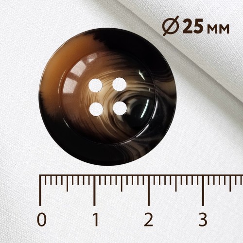 Пуговица P-BR-4681. 25 мм/4 бежево-коричневый (уп. 12 шт)