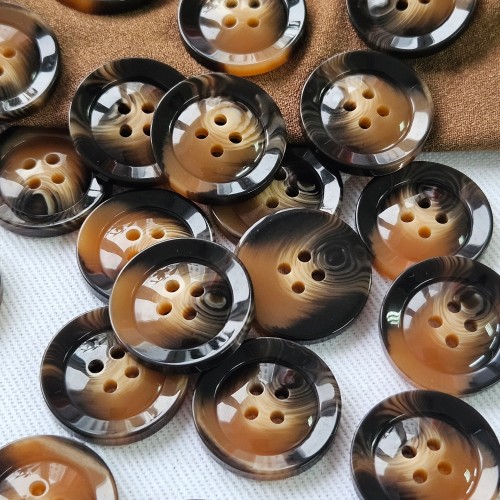 Пуговица P-BR-4681. 25 мм/4 бежево-коричневый (уп. 12 шт)