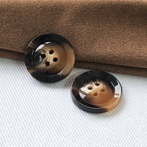 Пуговица P-BR-4681. 25 мм/4 бежево-коричневый (уп. 12 шт)