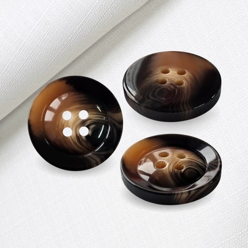 Пуговица P-BR-4681. 25 мм/4 бежево-коричневый (уп. 12 шт)