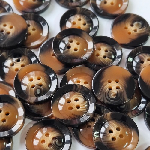 Пуговица P-BR-4681. 25 мм/4 бежево-коричневый (уп. 12 шт)
