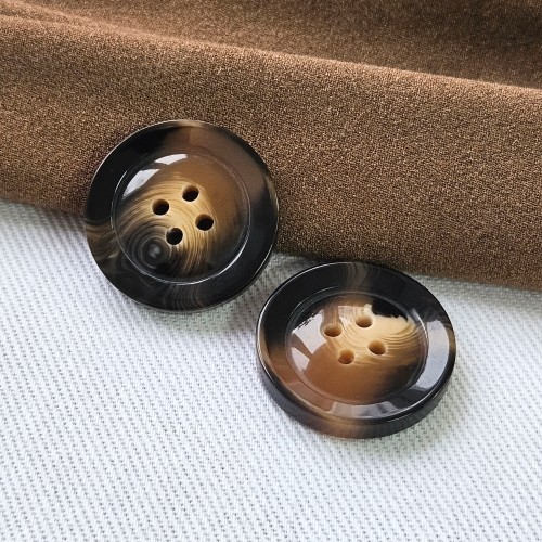 Пуговица P-BR-4681. 28 мм/4 бежево-коричневый (уп. 12 шт)