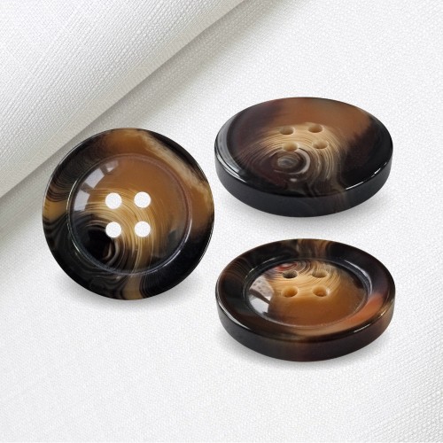 Пуговица P-BR-4681. 28 мм/4 бежево-коричневый (уп. 12 шт)