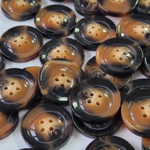 Пуговица P-BR-4681. 28 мм/4 бежево-коричневый (уп. 12 шт)