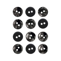 Пуговица P-A2027. 11.5 мм/2 антрацит (уп. 12 шт)