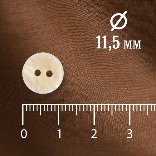 Пуговица P-A2027. 11.5 мм/2 слоновая кость (уп. 12 шт)