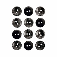 Пуговица P-A2027. 15 мм/2 антрацит (уп. 12 шт)