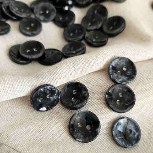 Пуговица P-A2027. 15 мм/2 антрацит (уп. 12 шт)