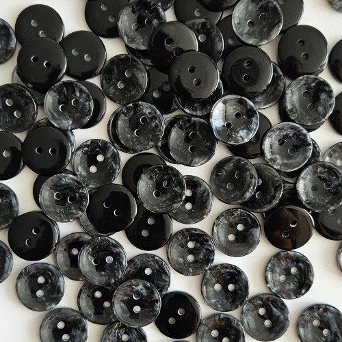 Пуговица P-A2027. 15 мм/2 антрацит (уп. 12 шт)