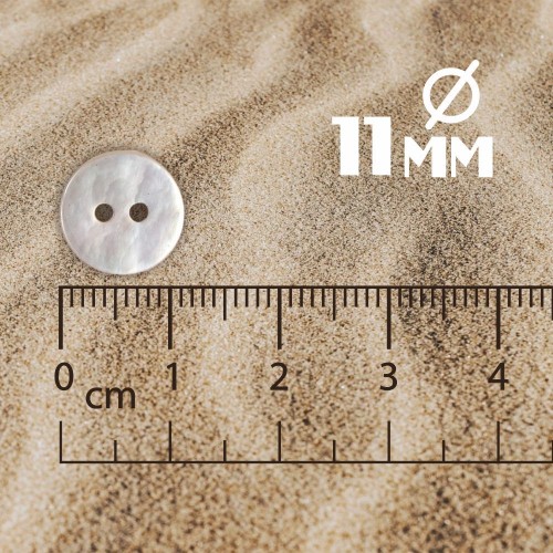 Пуговица ракушка (2 прокола) арт. RA1. L18 - 11 мм (уп. 12 шт)