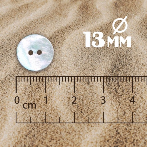 Пуговица ракушка (2 прокола) арт. RA1. L20 - 13 мм (уп. 12 шт)