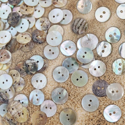 Пуговица ракушка (2 прокола) арт. RA1. L24 - 15 мм (уп. 12 шт)