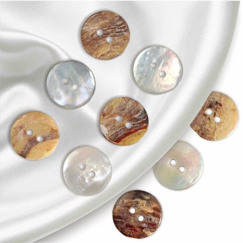Пуговица ракушка (2 прокола) арт. RA1. L24 - 15 мм (уп. 12 шт)
