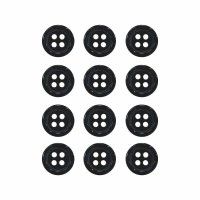 Пуговица рубашечная/блузочная (4 прокола) арт. ST1. L16 - 10 мм черный (уп. 12 шт)