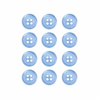 Пуговица рубашечная/блузочная (4 прокола) арт. ST1. L16 - 10 мм голубой (уп. 12 шт)