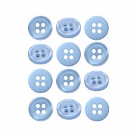 Пуговица рубашечная/блузочная (4 прокола) арт. ST1. L18 - 11. 5 мм светло-голубой (уп. 12 шт)