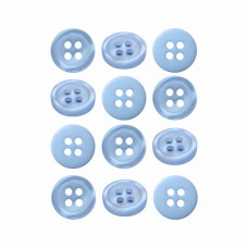 Пуговица рубашечная/блузочная (4 прокола) арт. ST1. L18 - 11. 5 мм светло-голубой (уп. 12 шт)